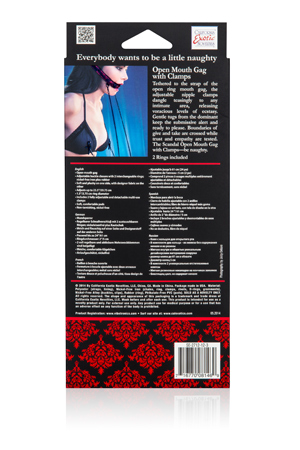 Кляп-рамка Scandal с зажимами на соски (2)