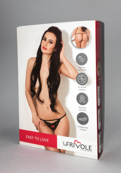 Обольщающие трусики с доступом и красными бантиками (1)