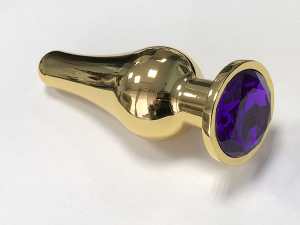 Втулка анальная золото длинная средняя