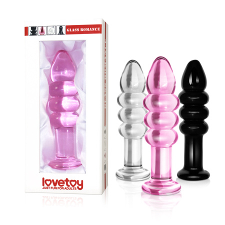 Анальный плаг из стекла розовый Lovetoy