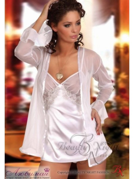Пеньюар Sweet Paula Beauty Night белый S/M